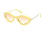 Emilio Pucci Gula ovala solglasögon för kvinnor Yellow, Dam