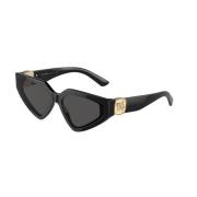 Dolce & Gabbana Svarta solglasögon med mörkgrå linser Black, Dam