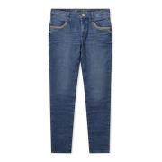 MOS Mosh Klassiska Diva Jeans med Broderade Detaljer Blue, Dam