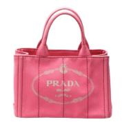 Prada Vintage Pre-owned Canvas totevskor Pink, Dam