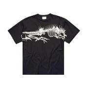 Aries Dragon Skelator Tryckt T-shirt Black, Herr