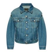 MM6 Maison Margiela Jeansjacka med sprund Blue, Dam