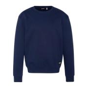 Schott NYC Blå Rund Hals Sweatshirt Blue, Herr