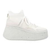 Chloé Vit Wedge Sneaker Aw23 White, Dam