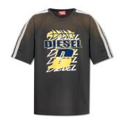 Diesel T-shirt T-Roxt-Stripe Black, Herr