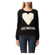 Love Moschino Black Cotton Sweater Black, Dam