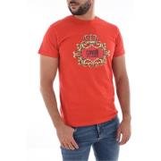 Cavalli Class Röd Logotyp T-shirt 100% Bomull Red, Herr