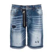 Xagon Man Vintage Denim Shorts med Unika Detaljer Blue, Herr