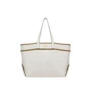 Moschino Ivory Couture Clutch med Guld Dragkedja White, Dam