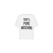 Moschino Vit Logotyp T-shirt Kortärmad White, Dam