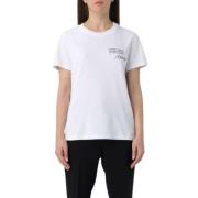 Moschino Vit T-shirt med versaler White, Dam