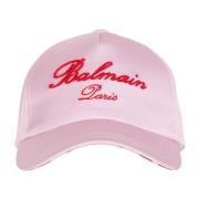Balmain Signatur broderad keps Pink, Dam