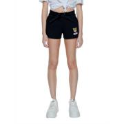 Love Moschino Svarta Sportiga Shorts Logo Print Black, Dam