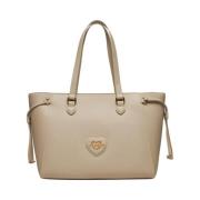 Love Moschino Ivory Syntetisk Shopper Väska Beige, Dam