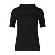 Marc Cain Sportig Turtleneck Shirt med Neonränder Black, Dam