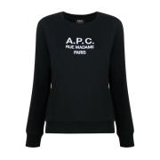 A.p.c. Svart Tina Logo Sweatshirt Black, Dam