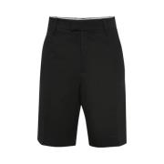 Alexander McQueen Svarta Bomullssnitt Bermuda Shorts Black, Herr