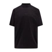 Balenciaga Svart Ribbad T-shirt med Logobrodyr Black, Herr