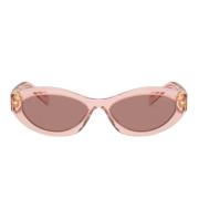 Prada Unika oregelbundna form solglasögon bruna Pink, Dam