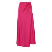 Pinko Satin Crossed Skirt Pink Pink, Dam