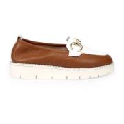 Sangiorgio Brun Läder Slip-On Moccasin Sko Brown, Dam