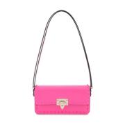 Valentino Garavani Stilren Svart Läder Crossbody-väska Pink, Dam