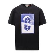 Alexander McQueen Reflekterande Skull Print Bomull T-Shirt Black, Herr