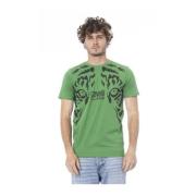 Cavalli Class Grön Bomull Logo Print T-shirt Green, Herr