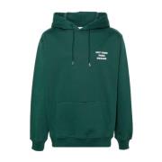 Drole de Monsieur Grön Logga Hoodie Bomull Tryckt Green, Herr