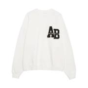 Anine Bing Oversized Sweatshirt Letterman Off White White, Herr