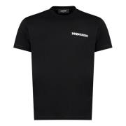 Dsquared2 Räfflad bomull T-shirt Black, Herr