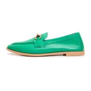 Cesare Gaspari Gröna läderloafers Green, Dam