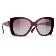 Chanel Ikoniska solglasögon med enhetliga linser Brown, Unisex