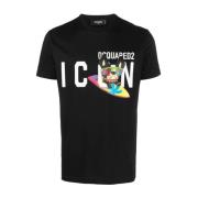 Dsquared2 Icon Hundtryck T-shirt Svart Black, Herr