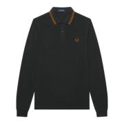 Fred Perry Långärmad Twin Tipped Polo Nattgrön Green, Herr