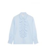 Oltre Ruffled Shirt Made in Italy Blue, Dam