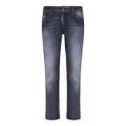 Dsquared2 Svart Slim-Fit Använd-Tvätt Denim Jeans Black, Herr