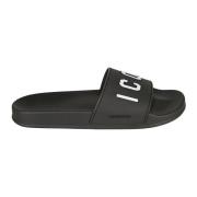 Dsquared2 Svart Logotyp Sandaler Black, Herr