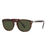 Persol Fyrkantiga solglasögon gröna linser Havana Brown, Unisex