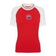 Balmain Retro PB T-Shirt Red, Dam