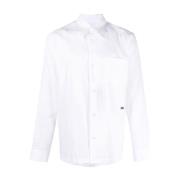 Dolce & Gabbana Långärmad Skjorta med Logodetalj White, Herr