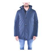 Blauer Vattentät Medium Trench med Logo Blue, Herr