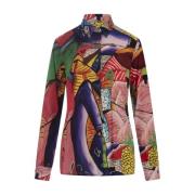 Stella Jean Fantasy Print Sidenblandning Skjorta Multicolor, Dam
