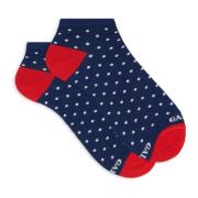 Gallo Kunglig Blå Polka Dot Ankelsockor Multicolor, Dam