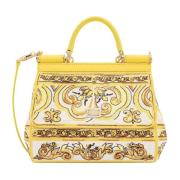 Dolce & Gabbana Gul Handväska med Klaffstängning Multicolor, Dam