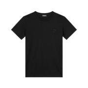 Dondup Svart Bomull T-shirt med Broderad Logotyp Black, Dam
