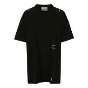 Setchu Burgling Short-Sleeved Cotton T-Shirt Black, Dam