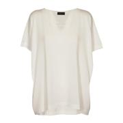 Roberto Collina Vita Sweaters Girocollo MC Over White, Dam