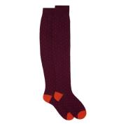 Gallo Burgundy Polka Dot Knee-High Socks Multicolor, Dam