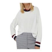 Tommy Hilfiger Kontrast Trim Damtröja White, Dam